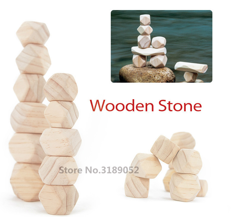 Zwaartekracht Glu 11Pcs Houten Steen Natuurlijke Gestapelde Steen Interessante Blokken Stone Model Puzzels Beste Cadeau Voor Kinderen