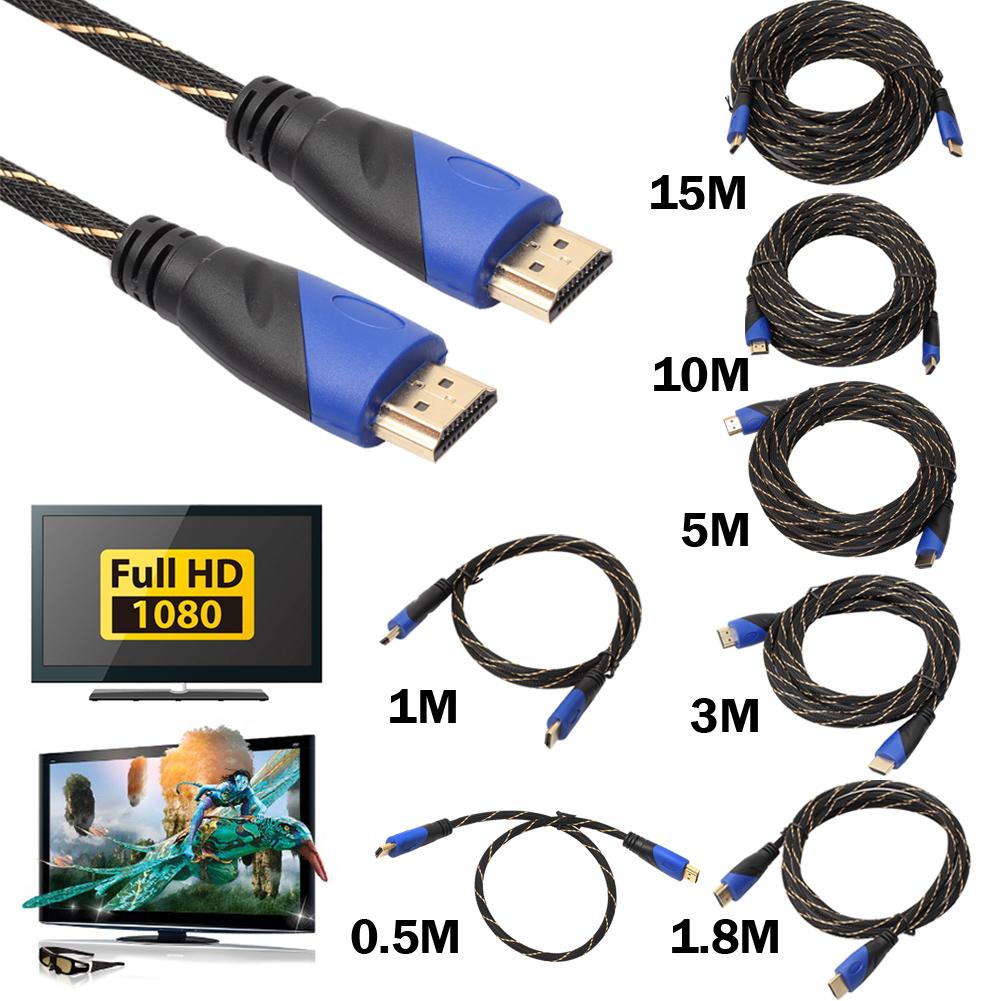 Alloyseed 10M/15 Meter Gevlochten Hdmi-Compatibele Kabel Vergulde Aansluiting V1.4 Av 1080P Hd 3D Kabels Voor PS3 Xbox Hdtv