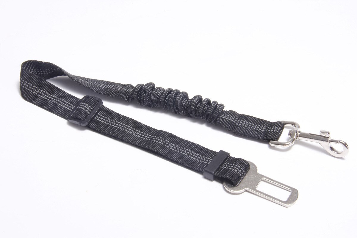 Dierbenodigdheden Autogordel Hond Seat Belt Hondenriem Voertuig Riem Verstelbare Demping Elastische Reflecterende Veiligheid Touw Voor Hond kat: black