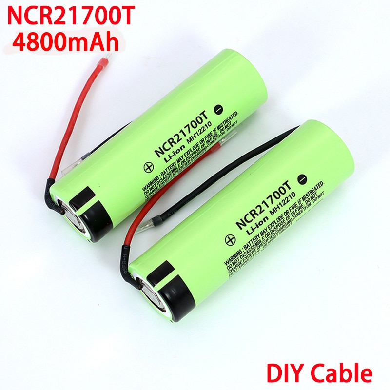 3.7V NCR21700T li-lon battery 4800mAh 21700 15A 5C Rate Discharge ternary lithium batteries DIY Welding Cable