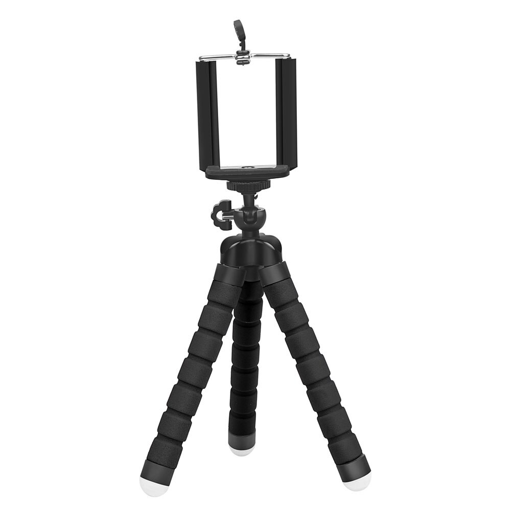 Mini éponge Flexible pieuvre trépied pour iPhone Samsung Xiaomi Huawei téléphone portable Smartphone support de trépied pour Gopro 9 8 7 caméra: Black Tripod Set