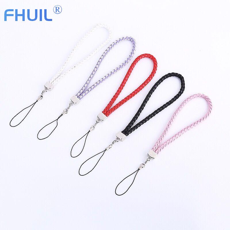 Correa de cuero para la muñeca para colgar llaves, cordón para llaves, tarjeta de identificación, USB, cordón para teléfono móvil, iPhone 7, 8 Plus
