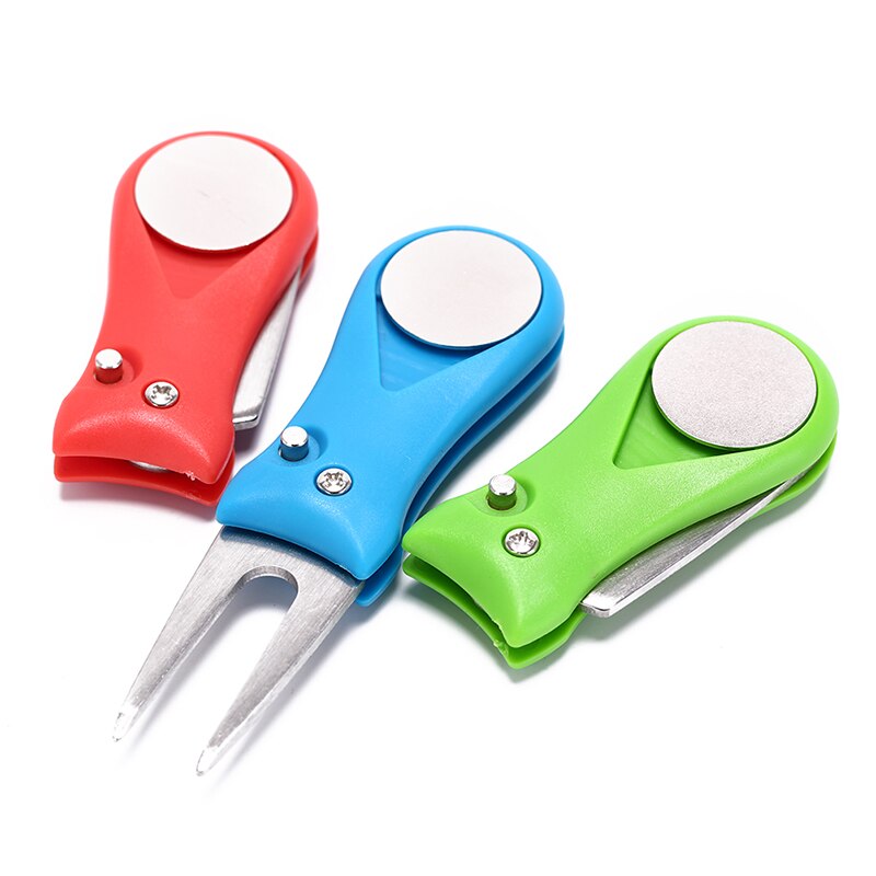 3 couleurs Pitch Golf entraînement accessoires rainure nettoyant Golf fourche mise fourche acier Golf Divot réparation Switchblade outil