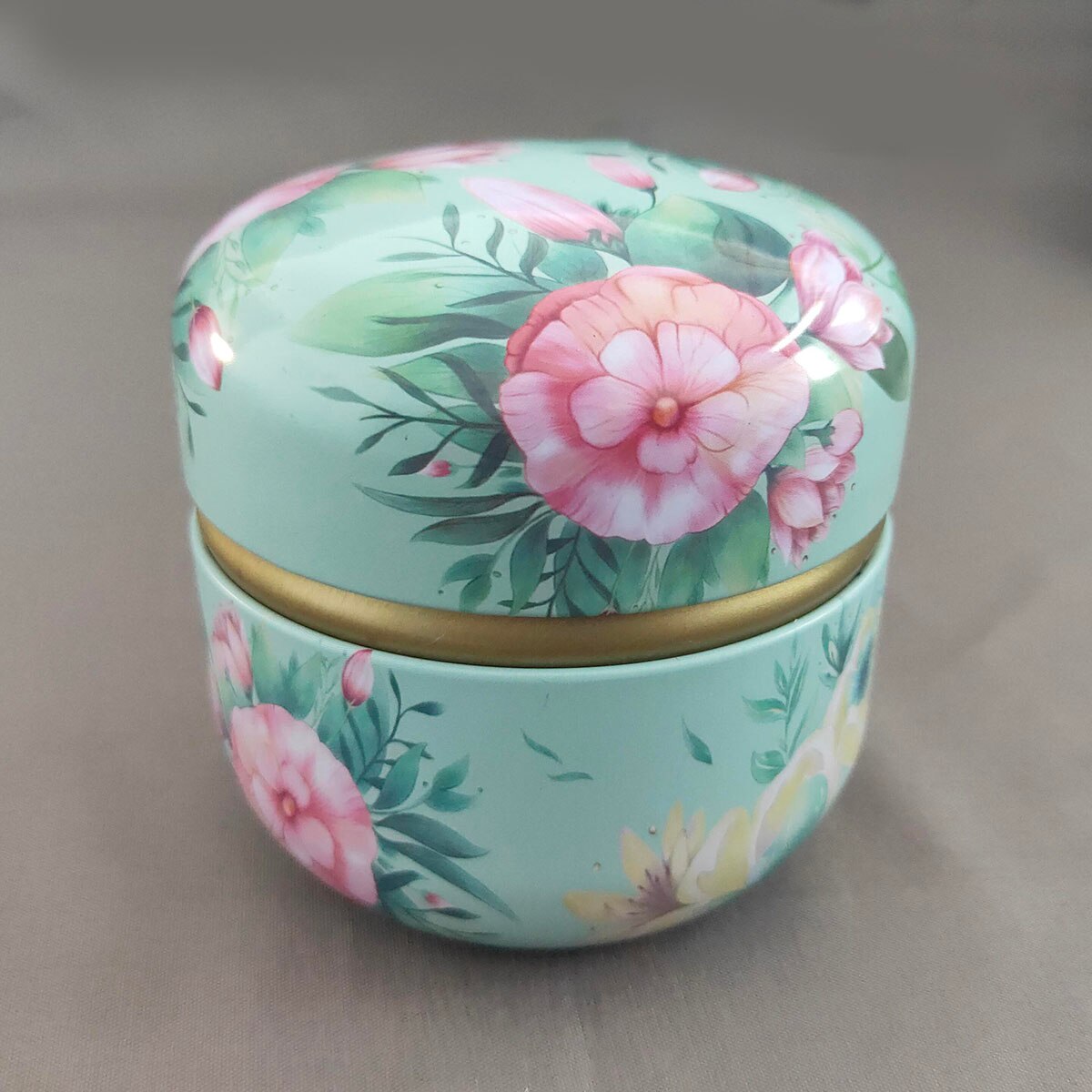 Mini Tea Storage Containers Tea Coffee Tins Flowers Pattern Food Storage Box for Herb Candy Chocolate Sugar Spices Candle: style 7