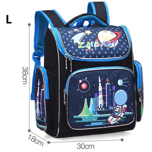 Mochilas de gran capacidad de 2 tamaños, bolsa de viaje, mochila escolar ortopédica, bolsas escolares de estilo ruso para niños y niñas: L blue