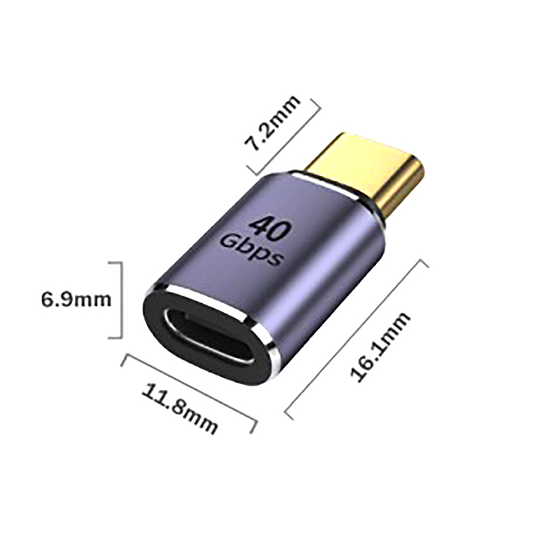 1PC USB Type-C Adapter 90 Degree Quick Charge Converter Male To Female PD Data Transfer for Macbook 40Gbps High Speed Adapter: WHITE