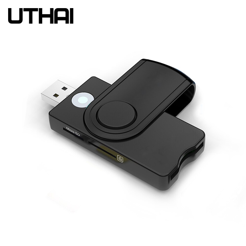 Uthai Voor Windows 7 8 10 Linux Os, Usb Sim Smart Kaartlezer, voor Bankkaart Ic/Id Emv Sd Tf Mmc Kaartlezer USB-CCID Iso 7816