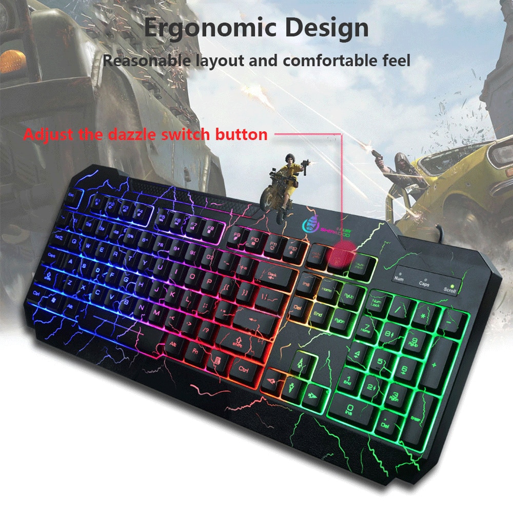 Gaming Keyboard and Mouse Computer Keyboard RGB Backlit Black Mechanical Feeling 104 Keys for PC Laptop Computer Work