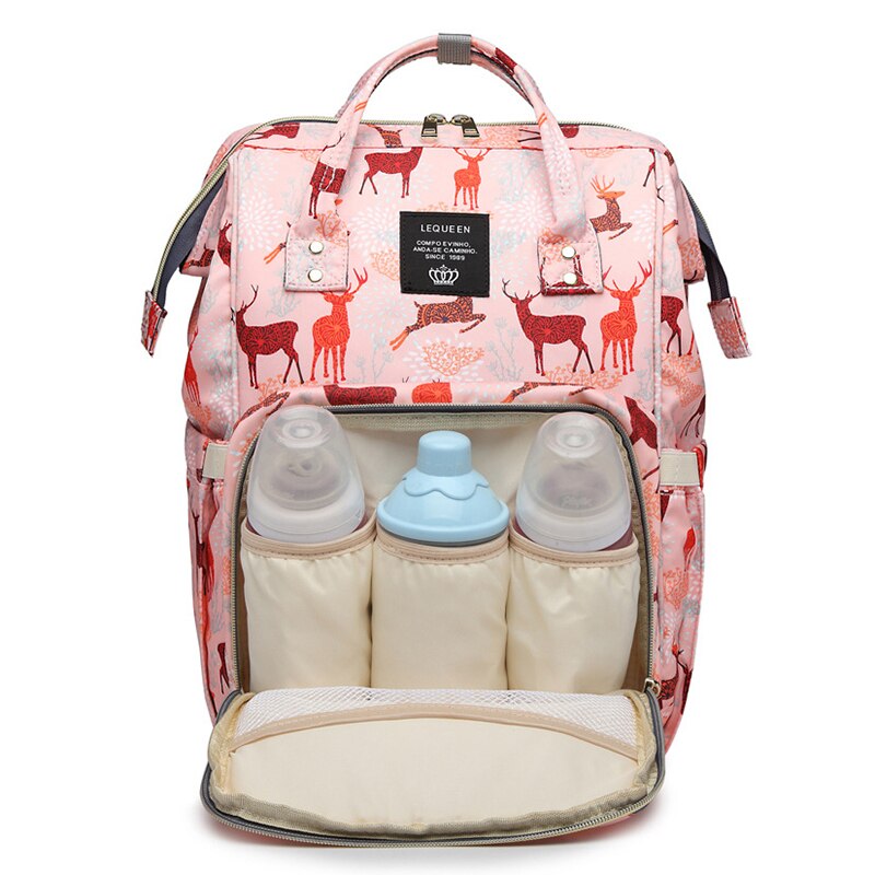 Lequeen Colorful Diaper Bag Waterproof Nappy Bag Large Capacity Maternity Bag Travel Backpack Nursing Bag