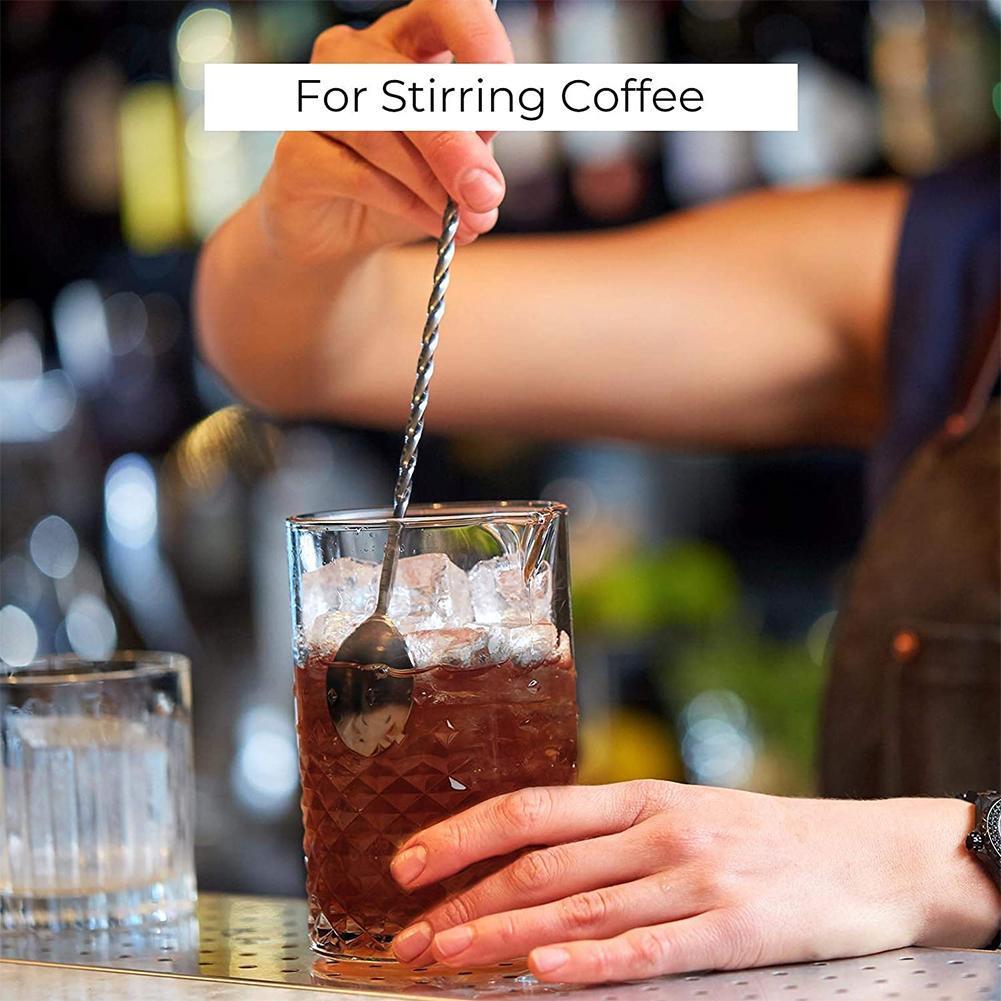 Bar Lepel Cocktail Mengroerders, Spiraal Patroon Lange Handvat Roestvrij Staal Drink Pitcher Mixer Om Roerdranken Te Koelen en Mix
