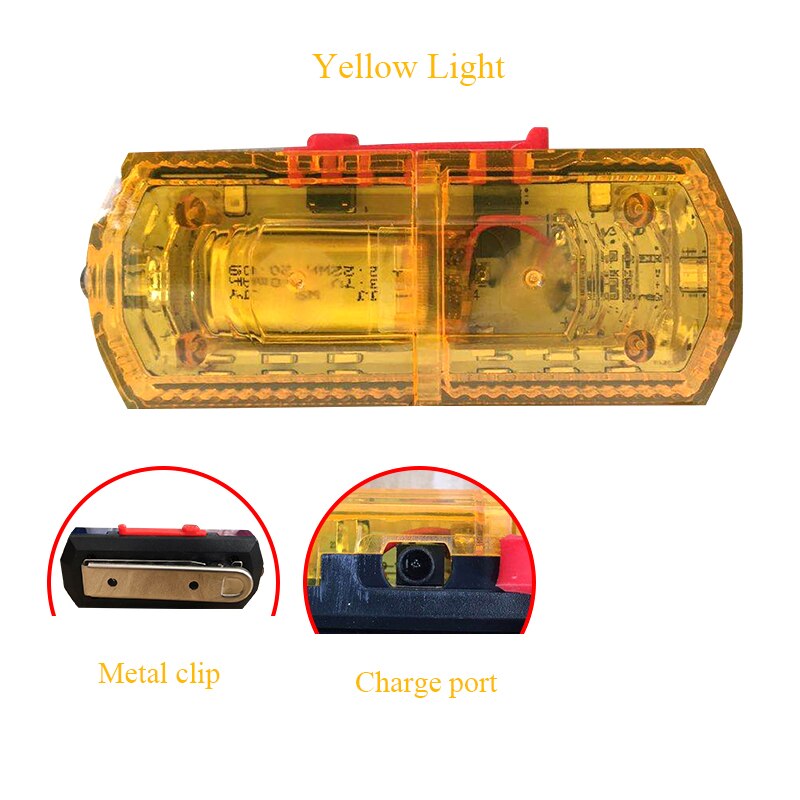 Wasserdicht Blau verrotten Gelb Farbe LED Blinkt Schulter Lampe Licht Alarm patrouillieren Warnung: Gelb metalclip