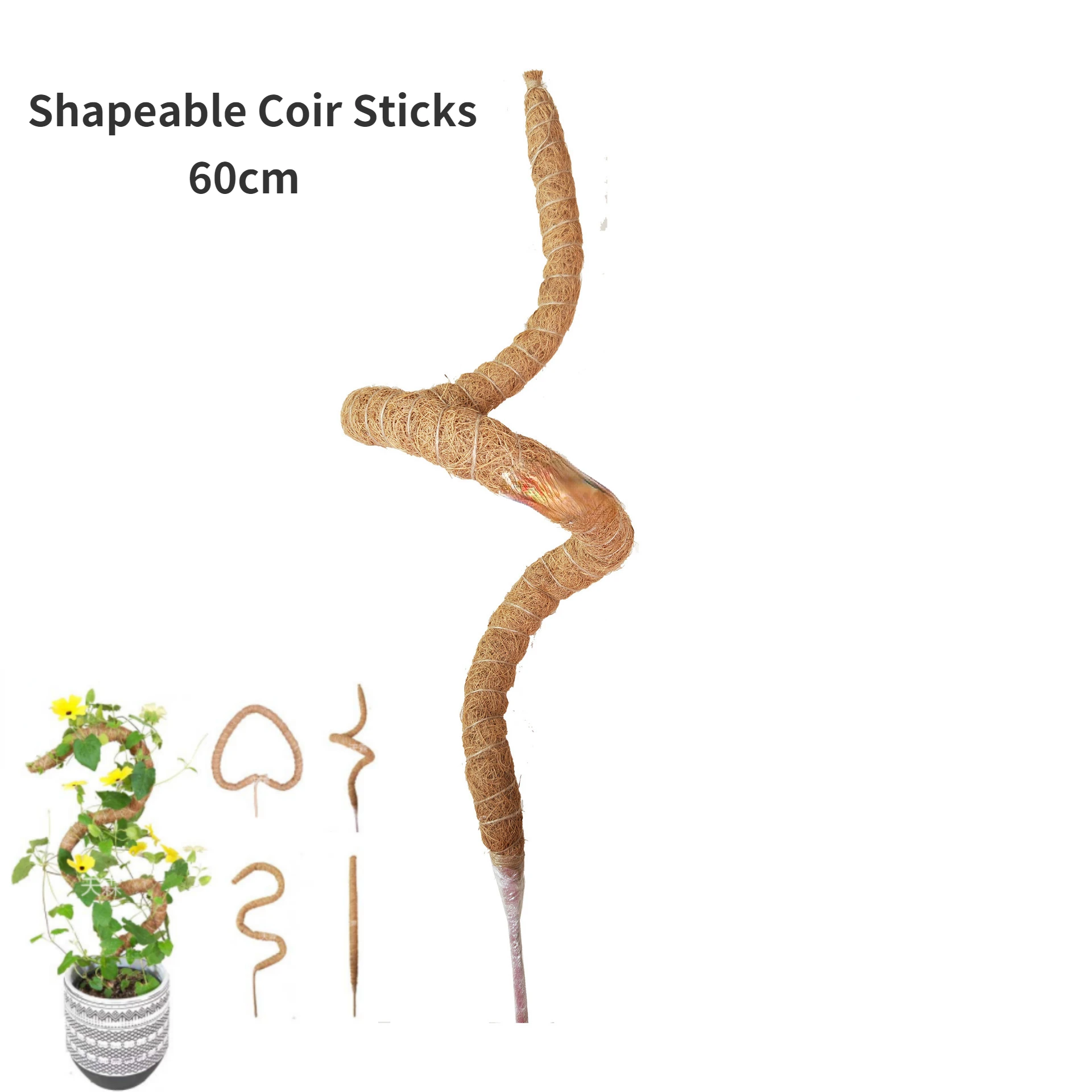 Palo de tótem de Coir para plantas trepadoras, palo de coco seguro para jardinería, vides y enredaderas, soporte para plantas: Oro