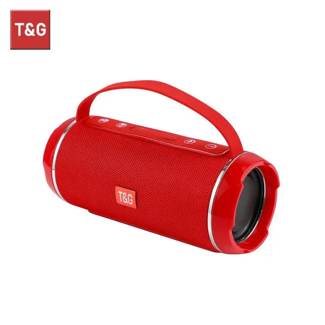 T&g  tg116c bluetooth højttalere trådløs kraftfuld bærbar højttalerboks udendørs højttaler subwoofer musikcenter boombox med radio: Rød