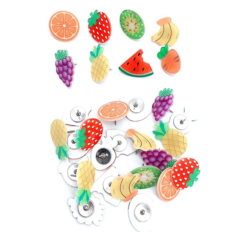 30 pièces Patch punaise Mini fruits résine punaise bureau punaise couleur punaise carte Photo punaise