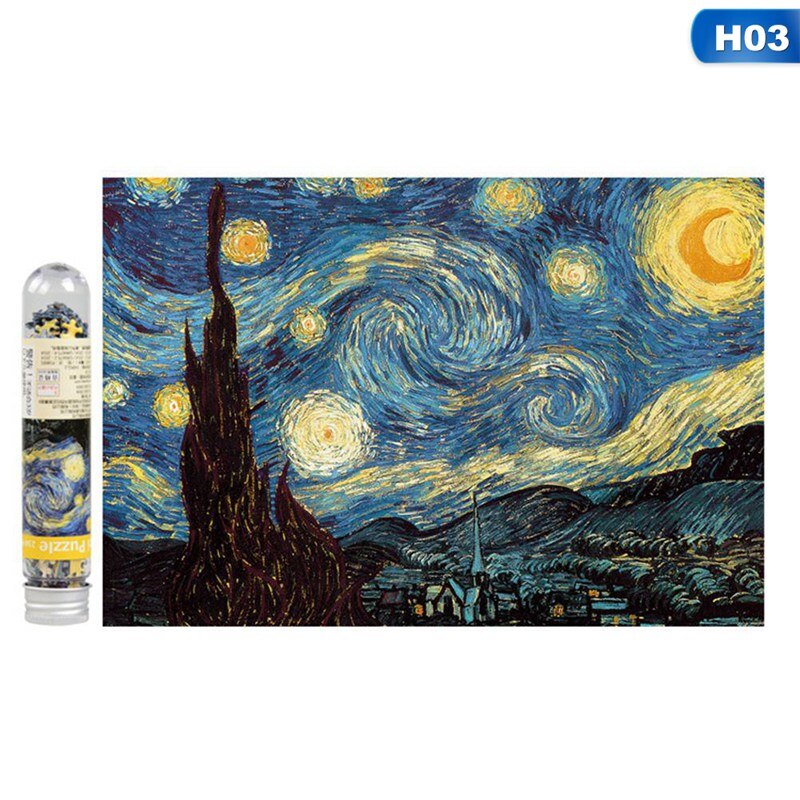 Children Fun Travel Puzzle Toys Famous Painting Landscape Test Tube Jigsaw Mini Puzzles Educational Toy: 3