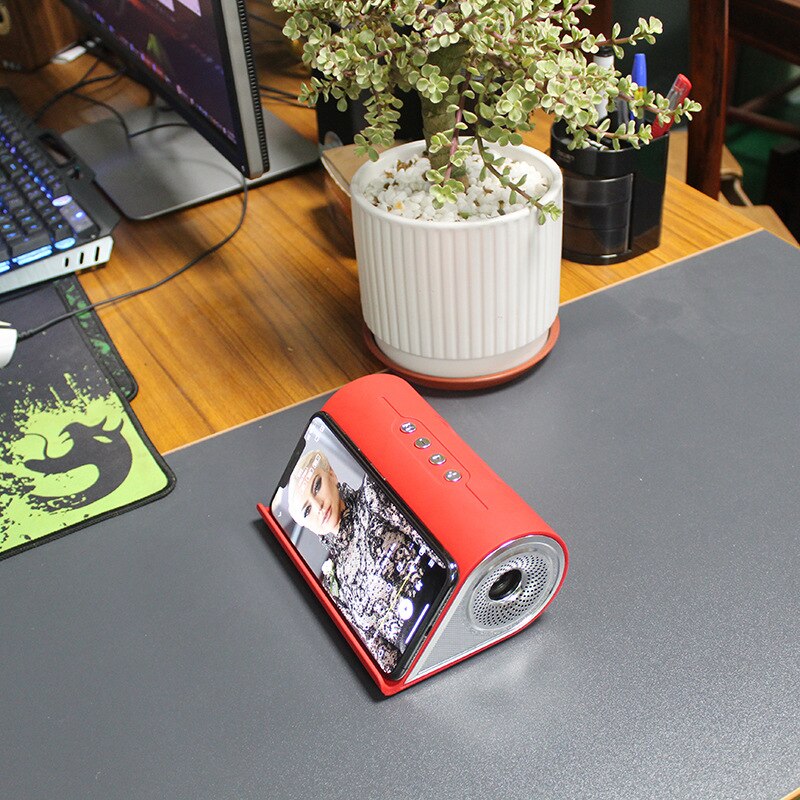 Wireless Fast Charging Bluetooth Speaker Portable Sound Column Desktop Dual Speakers Subwoofer Bracket Soundbox caixa de som Box
