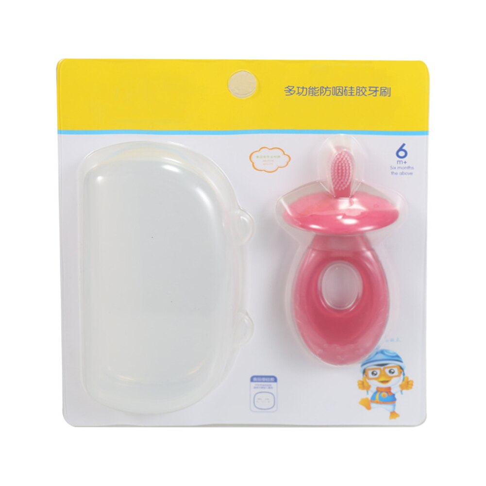 Zachte Siliconen Haren Bijtring Care Baby Training Tandenborstel Met Veiligheid Guard