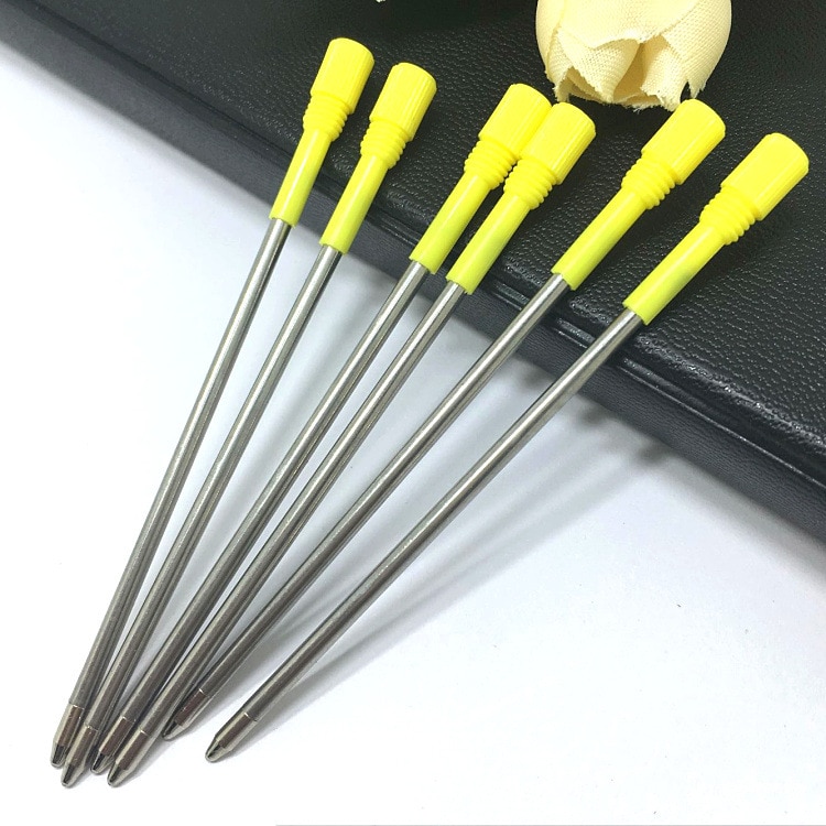 20 pcs/lot 8.2cm Metal Ballpoint Pen Refills for Diamond Crystal Pen Black Blue Ink 0.7mm Office School Supplies