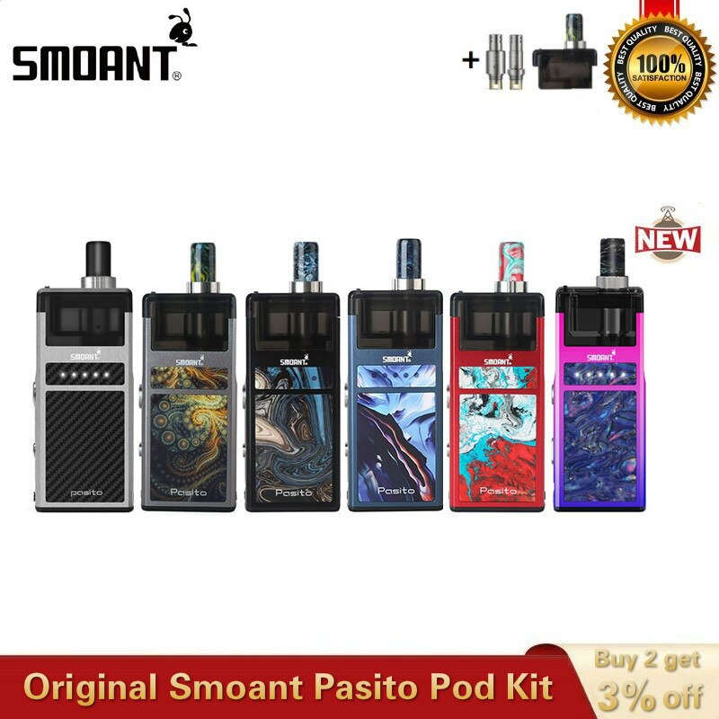 在庫オリジナル Smoant Pasito Pod キット 25 ワット 1100mAh Mod 3 ミリリットル空のカートリッジメッシュ 0.6ohm/Ni80 1.4ohm コイル気化器 VS オリオン