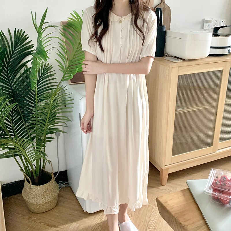 chinese dress ladies Women Cotton and Linen Shirt Dress Casual Loose Long Sleeve V Neck Smocked  Tie Waist Vintage Plaid Maxi Dress Blue at Amazon Women's Clothing store