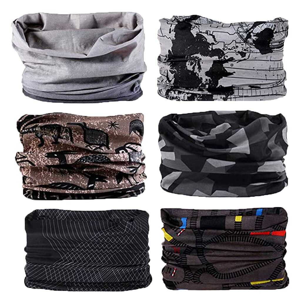 6PCS Magic Scarf Outdoor Headwear Bandana Sport Tube UV Face Workout Hiking Bandanas Turban Hand Band Magic Scarves Outdoor