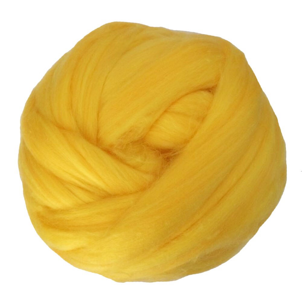 Chunky strik tæppe garn super blød bulk roving merino uld garn alternativ tæppe tørklæde sweater hånd strikke garn 250g: Gul