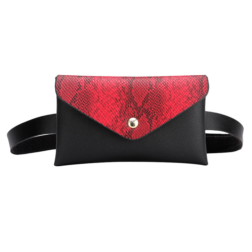 Fanny pack femmes en plein air taille sac Serpentine moraillon Messenger sport poitrine sac taille sacs super bolso cintura: Rouge