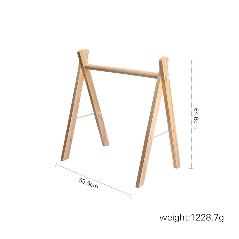 1Pc Scandinavische Stijl Houten Kinderen Fitness Frame Bpa Gratis Gym Play Frame Nursery Zintuiglijke Ring-Pull Speelgoed baby Kamer Rammelaar Speelgoed