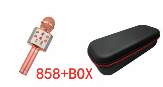 WS-858 Tragbare Drahtlose Bluetooth Mikrofon, EIN Mikrofon, Dass Unterstützt Mehrere Geräte, Home KTV Multi-Funktion Mikrofon: 858-Rose gold-Box