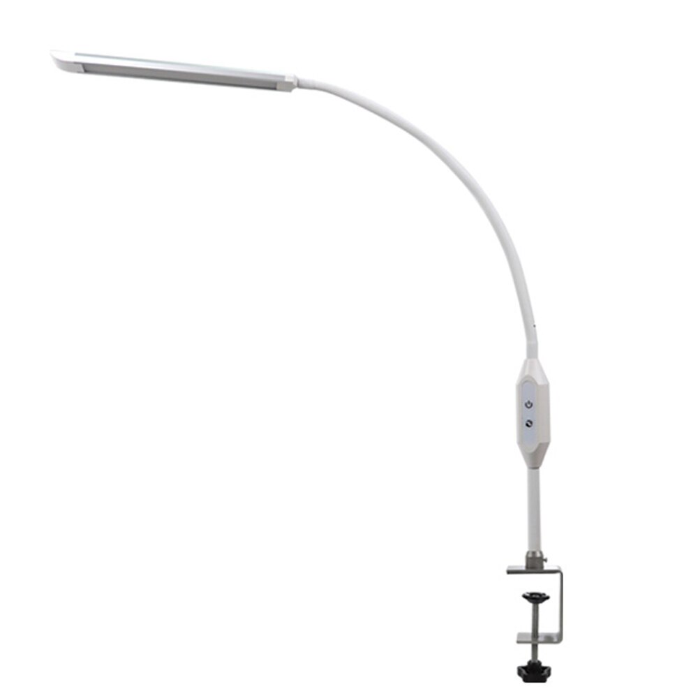 Led Desk Lamp Eye-protected Lamp Extra Long Arm Table Lamp Clip OfficeRemote Control For Bedroom Led Light 5-Level Brightness: white