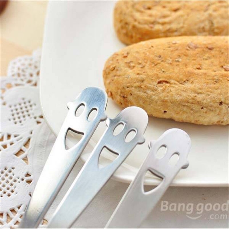 1 stück Kaffee Tee Löffel Milch Mischen Scoop Geschirr Edelstahl Eis-Creme Scoop Abendessen Besteck Lächeln Gesicht Küche werkzeuge