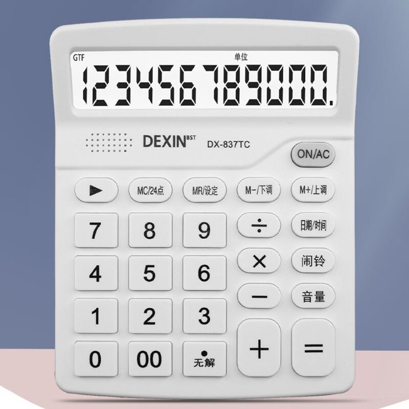 12-digit Electronic Calculator Large LCD Display Screen Battery Solar Dual Power Source Desktop Calculator for Home Offi