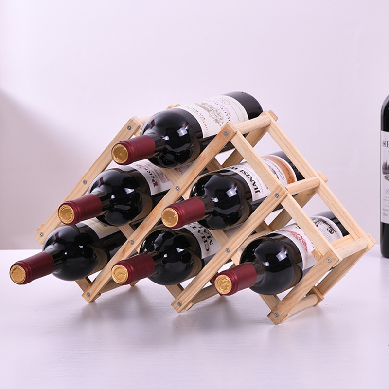 Wooden foldable DIY adjustable red wine rack holder 3/5/6/10 Bottle Holder Bar Display Shelf Home Storage decoration