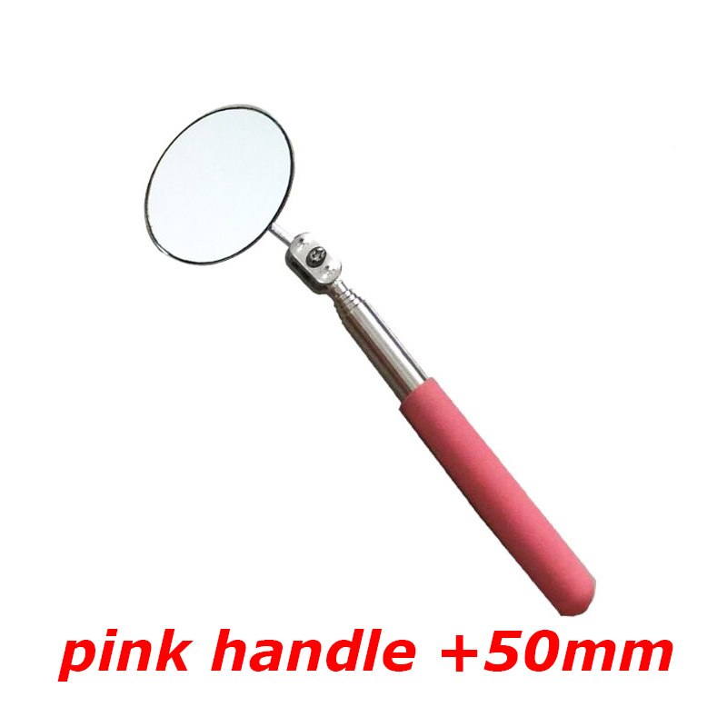 Auto Car Maintenance Inspection Mirror Foldable Telescopic Reflector Welding Chassis Inspection Mirror Car Auto Inspection Tool: Pink 50MM