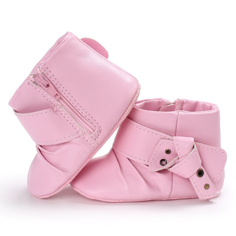 Inverno quente do bebê da menina sapatos de couro do plutônio rendas-up sapatos de pele macia prewalker andando da criança do bebê meninos sapatos botas de inverno para o bebê: Pink / 13-18 meses