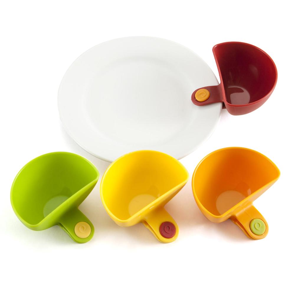 4 sztuk mieszany przyprawy cukier sałatka koncentrat pomidorowy sos naczynia kuchnia klip miska zanurzać mały klip przyprawy danie jedzenie stopień Plastikowy