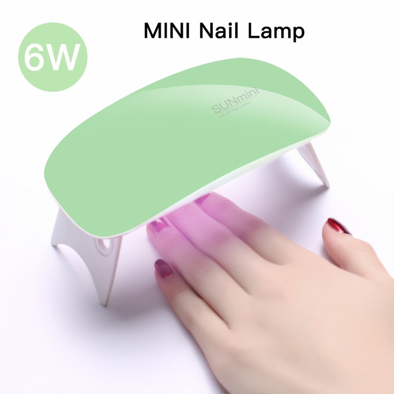 6W Nagel Droger Uv Led Verlichting Draagbare Thuisgebruik Nail Uv Gel Vernis Sneldrogende Machine Usb 6W led Uv Lamp Droger Nail Art Gereedschap: Green