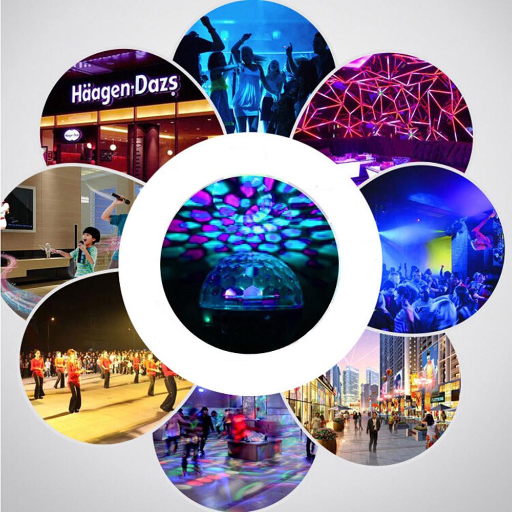 Mini USB Bunte LED Disko Lichter Tragbare Kristall Magie Ball Bühne Lampe mit Adapter für Android Telefon Partei Licht