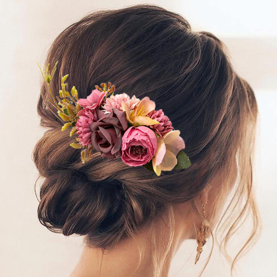 Bohemen Bruiden Bruiloft Bloem Haar Kam Haarspeld Bruidsmeisje Hoofdtooi Kammen Haaraccessoires voor Vrouwen Meisjes Bloemen Haarspelden