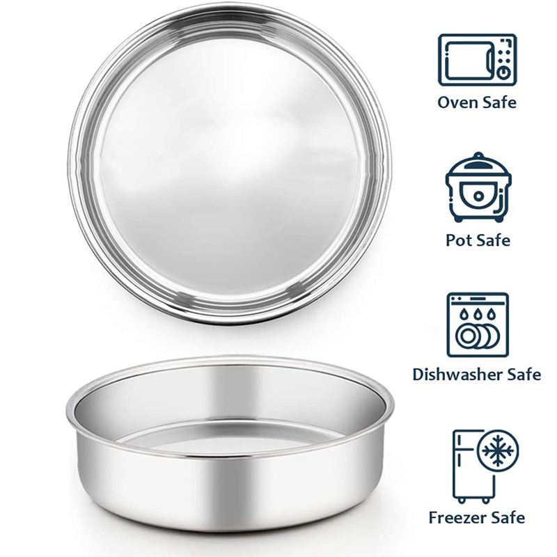 8 Inch Ronde Cake Tin Voor Bakken, Rvs Layer Cake Tins Pannen Set Van 3, mini Cake Bakvormen Set (Afneembare Base)
