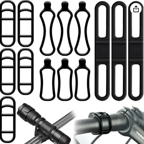 Fahrrad Silikon halterung Band Fahrrad Scheinwerfer Rück leuchte Lenker LED Taschenlampe halter Teile installieren elastische Licht riemen Zubehör: Navy Blau