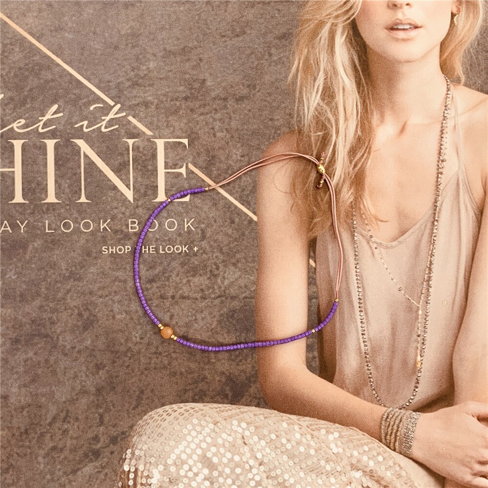 Go2boho Miyuki Bracciale con perline Pietra di moda Gioielli con perle Perline Gioielli Braccialetti semplici vintage Pulsera di alta qualità: Rosa Color Oro