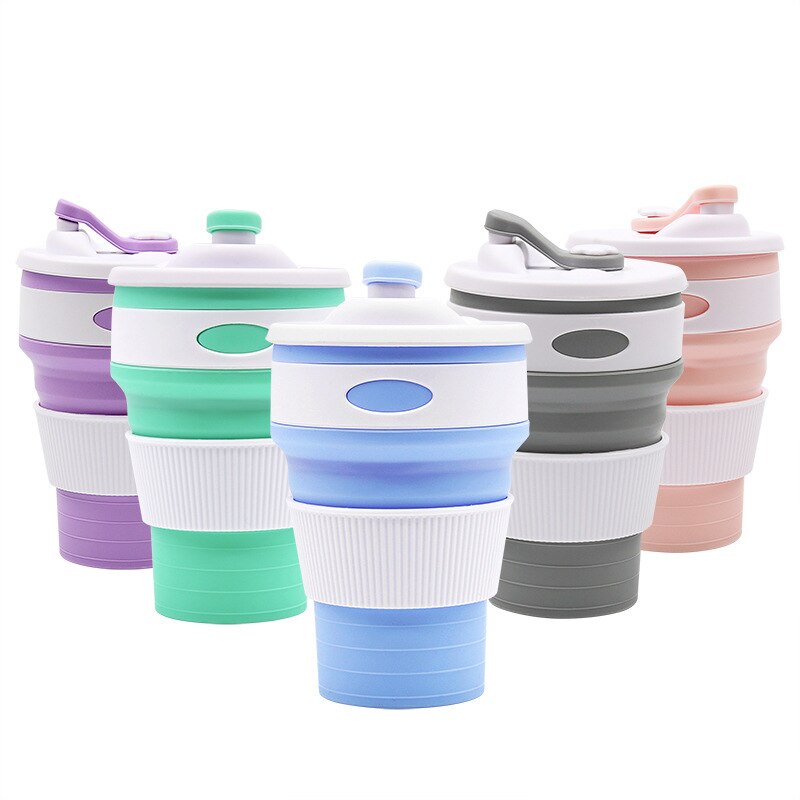 350ml opvouwbare koffiekopjes draagbare sportcompressie buiten intrekbare waterkoker anti-verbranding