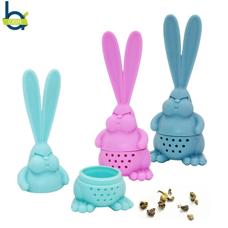 Obr siliconen boze konijn thee-infuser theepot theefilter losse theebladeren zeefbal zetfilter accessoires