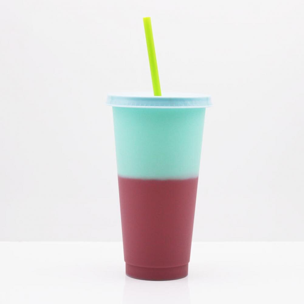 720ml Farbwechsel Flasche Kein Geruch dicht mit Deckel Stroh Ich bin Freien Saft Kaffee Verfärbung Tasse für Hause