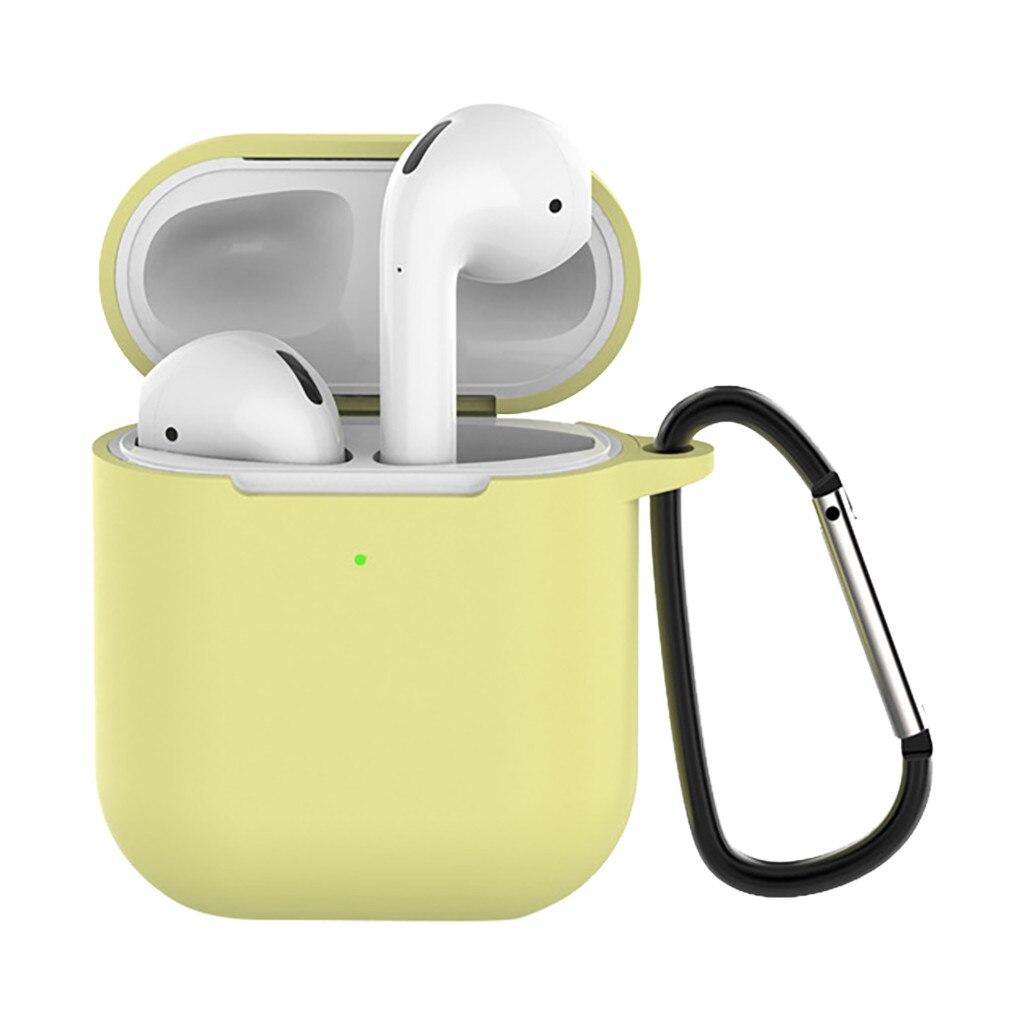 Para AirPods funda de silicona funda protectora antipérdida funda de piel para Apple AirPods 2 con gancho para la oreja y sin gancho para la oreja