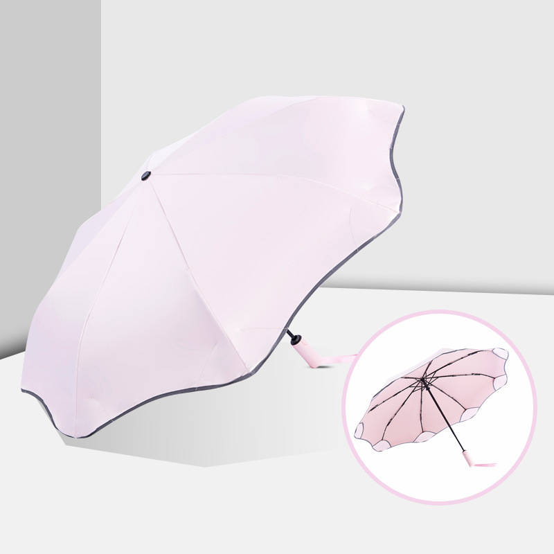 Automatische Paraplu 3 Vouwen Mannelijke Vrouwelijke Parasol Anti-Uv Parasol Regen Vrouwen Winddicht Luxe Zakelijke: Pink 2