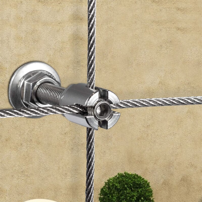 Stainless Steel Trellis Plant Climbing Green Wall Mesh Complete 8 Halters 12 m Wire Rope Mesh for Plant Climbing Ki