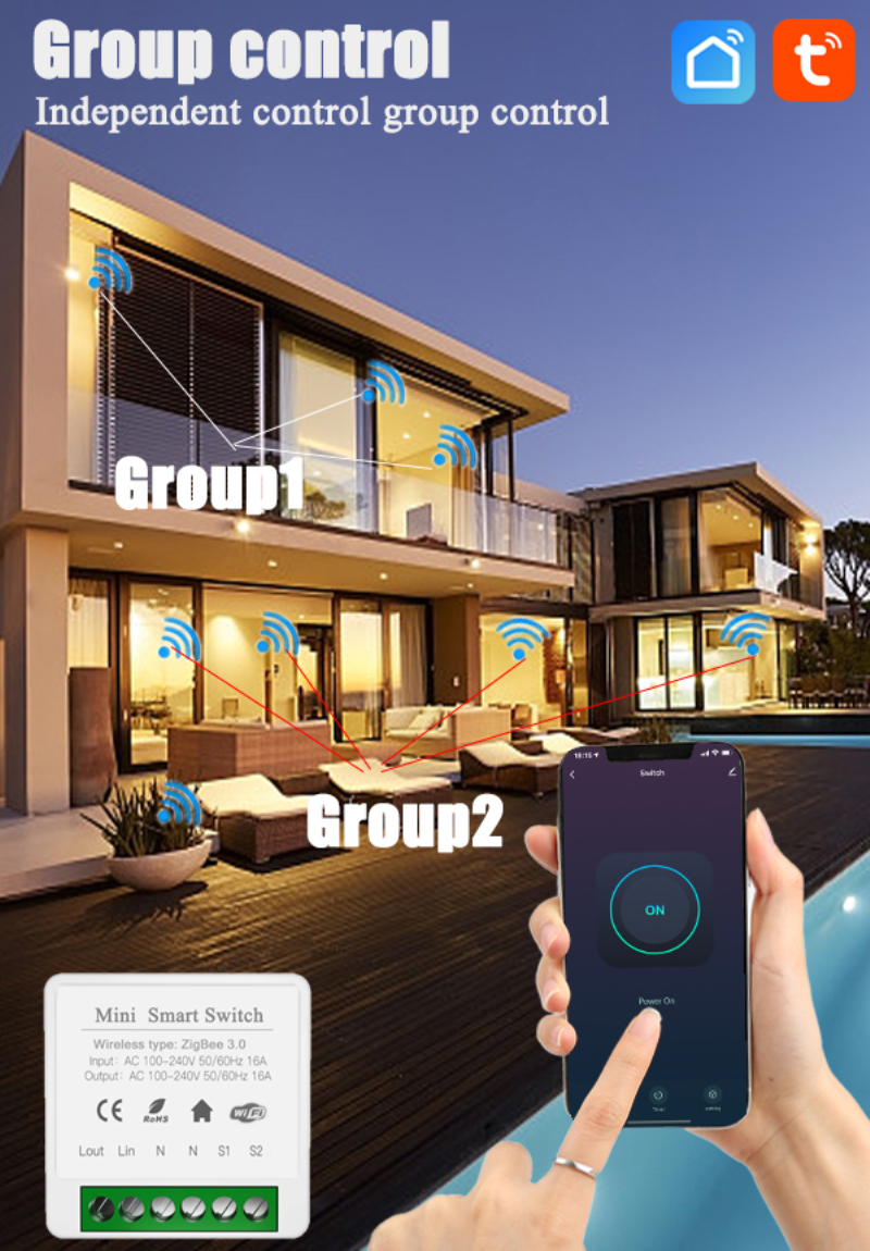 16A Tuya Mini zigbee Switch Module Smart Life Remote Voice Control Smart Light Switch Module Smart Home With Alexa Google Home