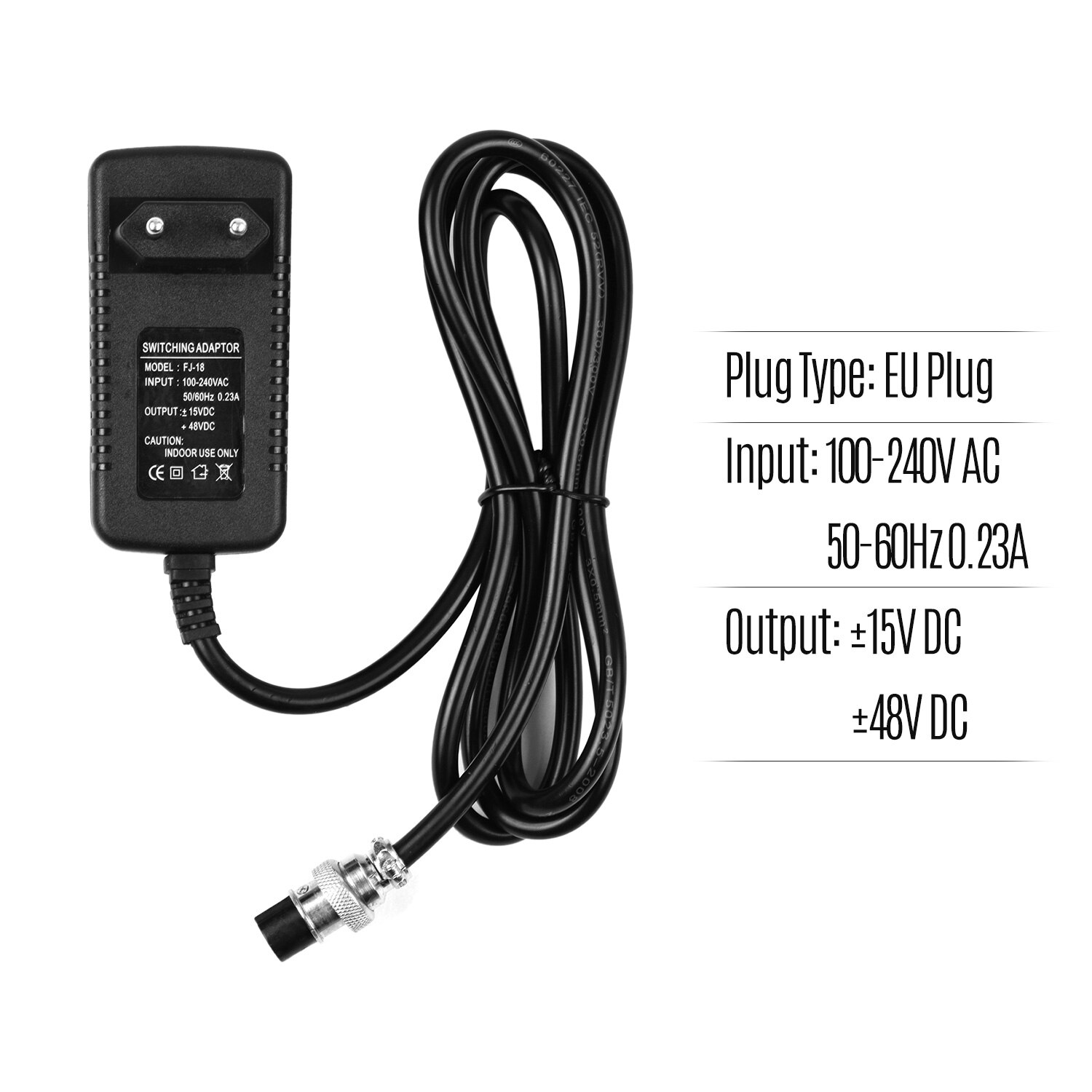 Mixing Console Power Supply AC Adapter 15V 230mA Universal 4-Pin Round Connector for 16 Channels or below Mixing Consoles